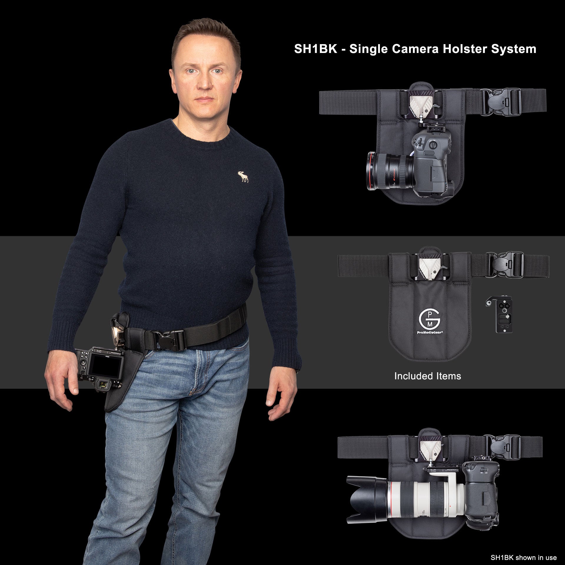 SH1BK Single Camera Belt Holster