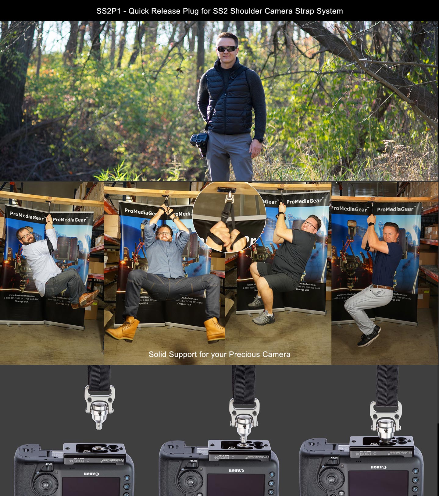 SS2p1 Shoulder Camera System, Black Loop, Rapid Connector, Quick Thumb Release