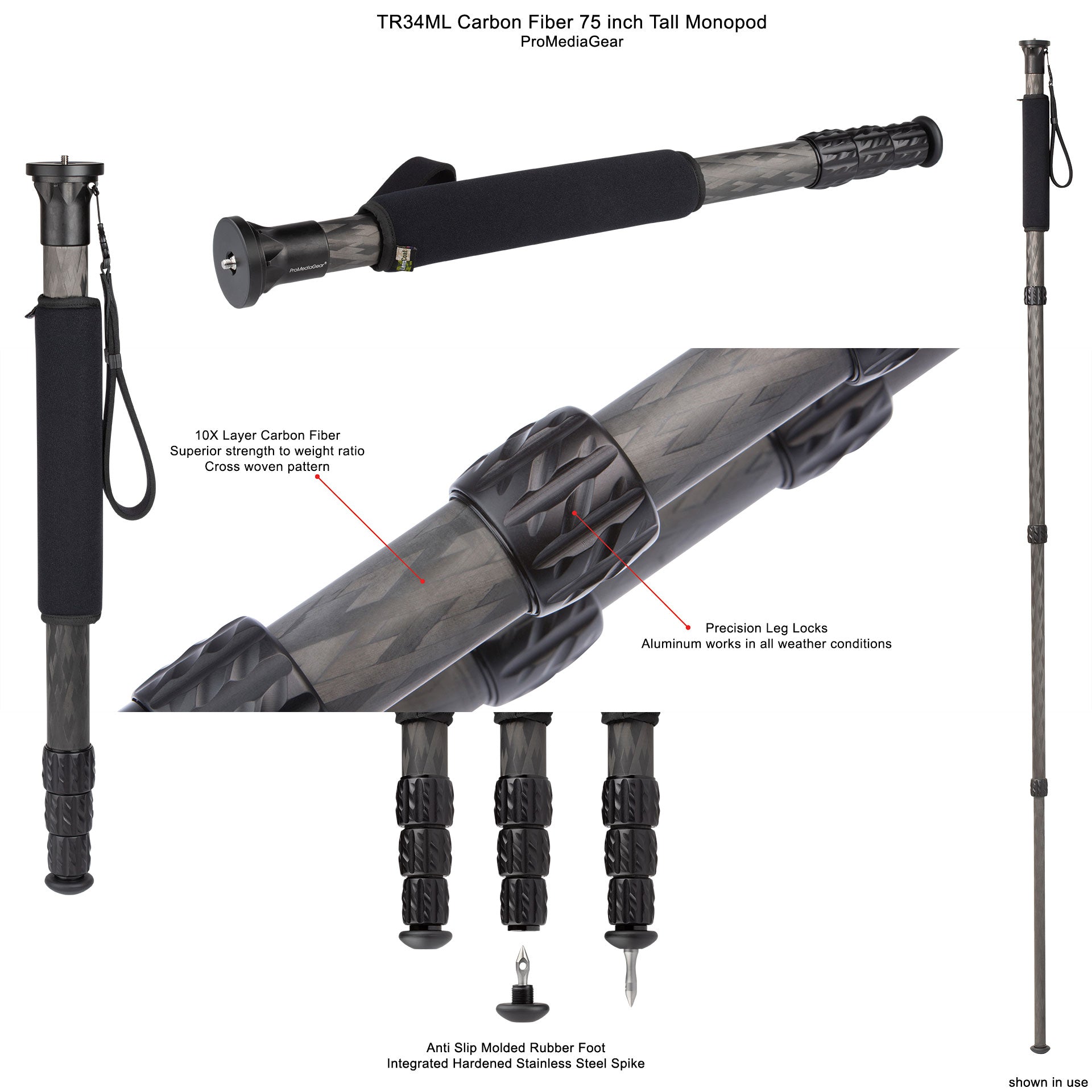 Carbon Fiber Monopod for Professional Photographers