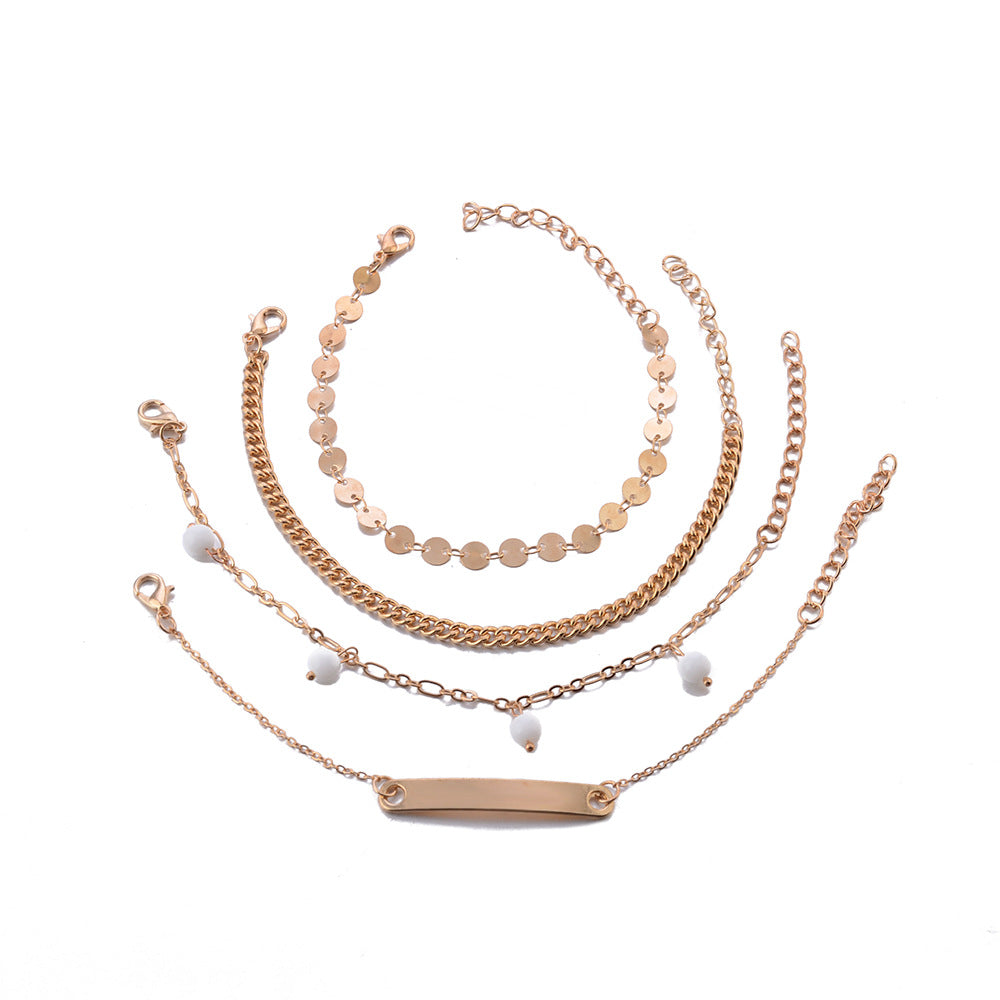 New Sequin Bead Tassel Chain Bracelet 4-Piece Set Bracelet