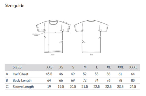 size chart Stanley/Stella Creator T-shirt