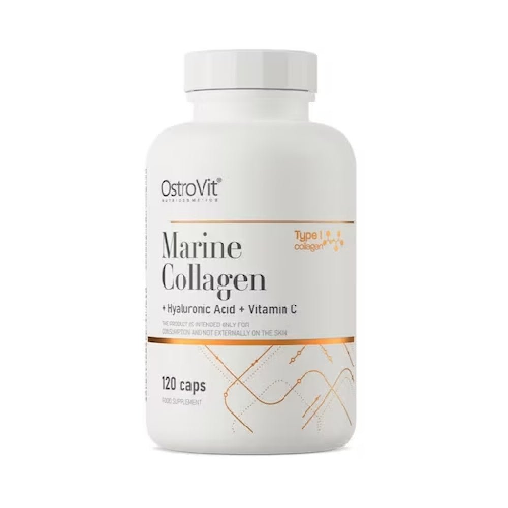 ostrovit   colagen marin + acid hialuronic + vitamina c   120 capsule Colagen marin + Acid hialuronic + Vitamina C 120 capsule - Nutriland