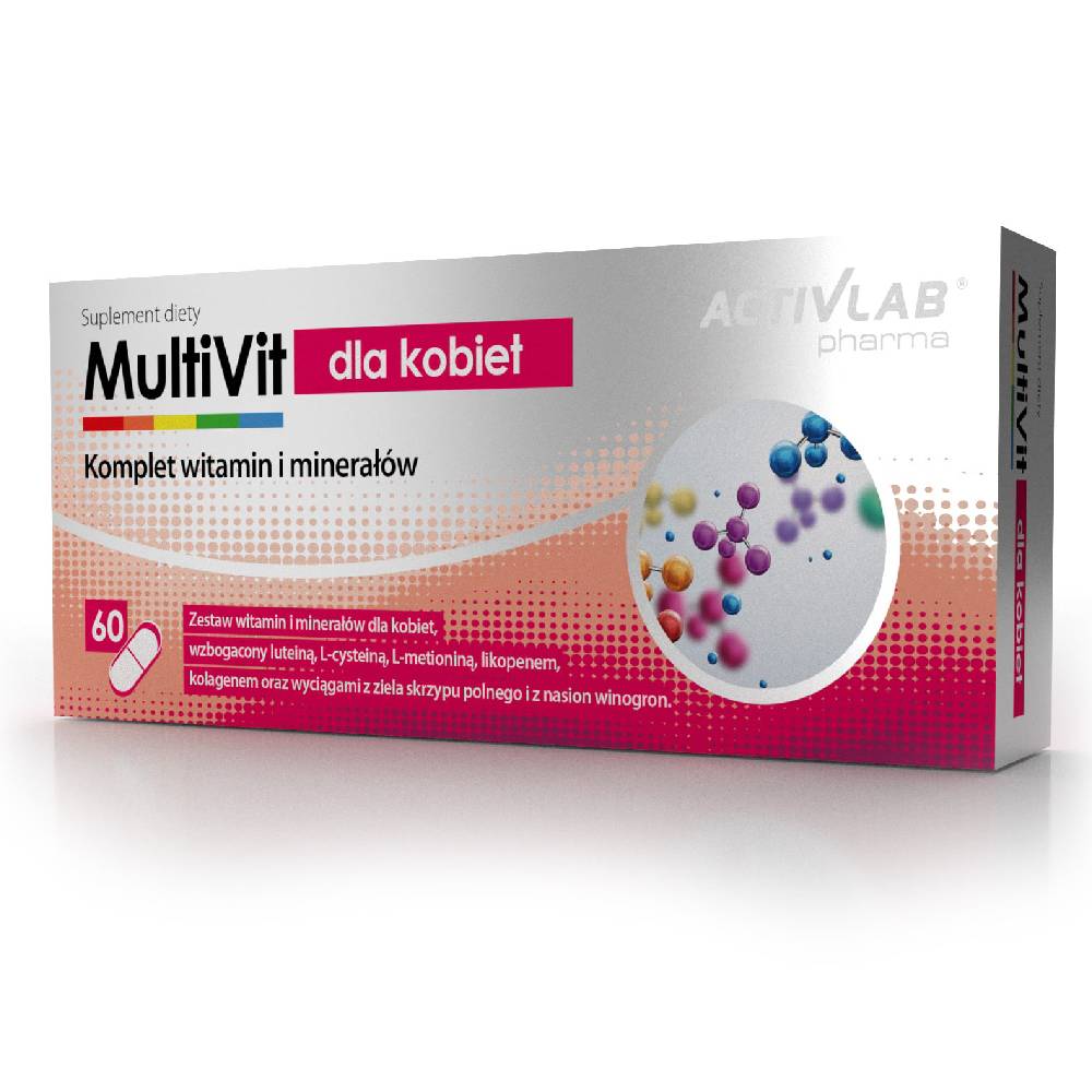 cele mai bune vitamine si minerale pentru femei MultiVit For Women, 60 capsule, Activlab, Complex de vitamine si minerale pentru femei - Nutriland