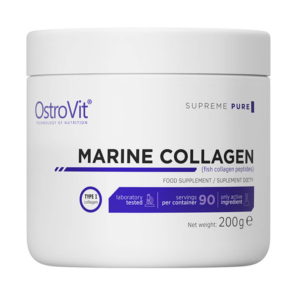 supliment pe baza de alge marine rosii Marine Collagen 200g, pudra, puritate inalta, Ostrovit, Supliment alimentar pe baza de colagen marin - Nutriland