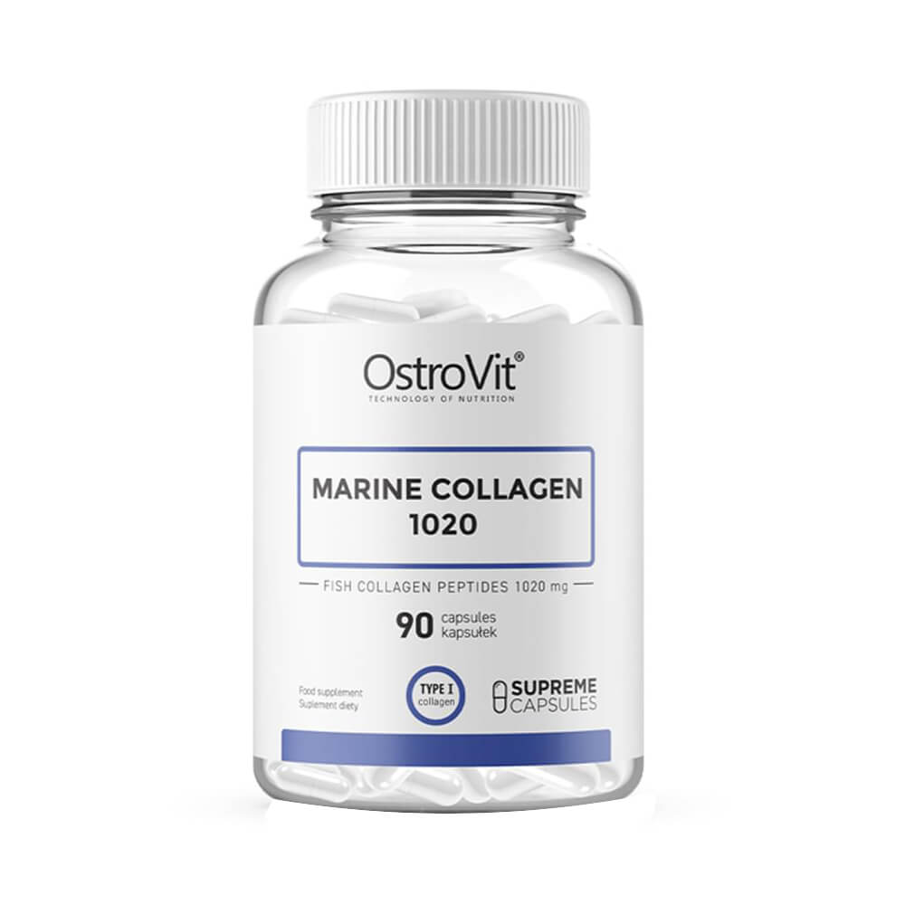 supliment pe baza de alge marine rosii Marine Collagen 1020mg, 90 capsule, Ostrovit, Supliment alimentar pe baza de colagen marin - Nutriland