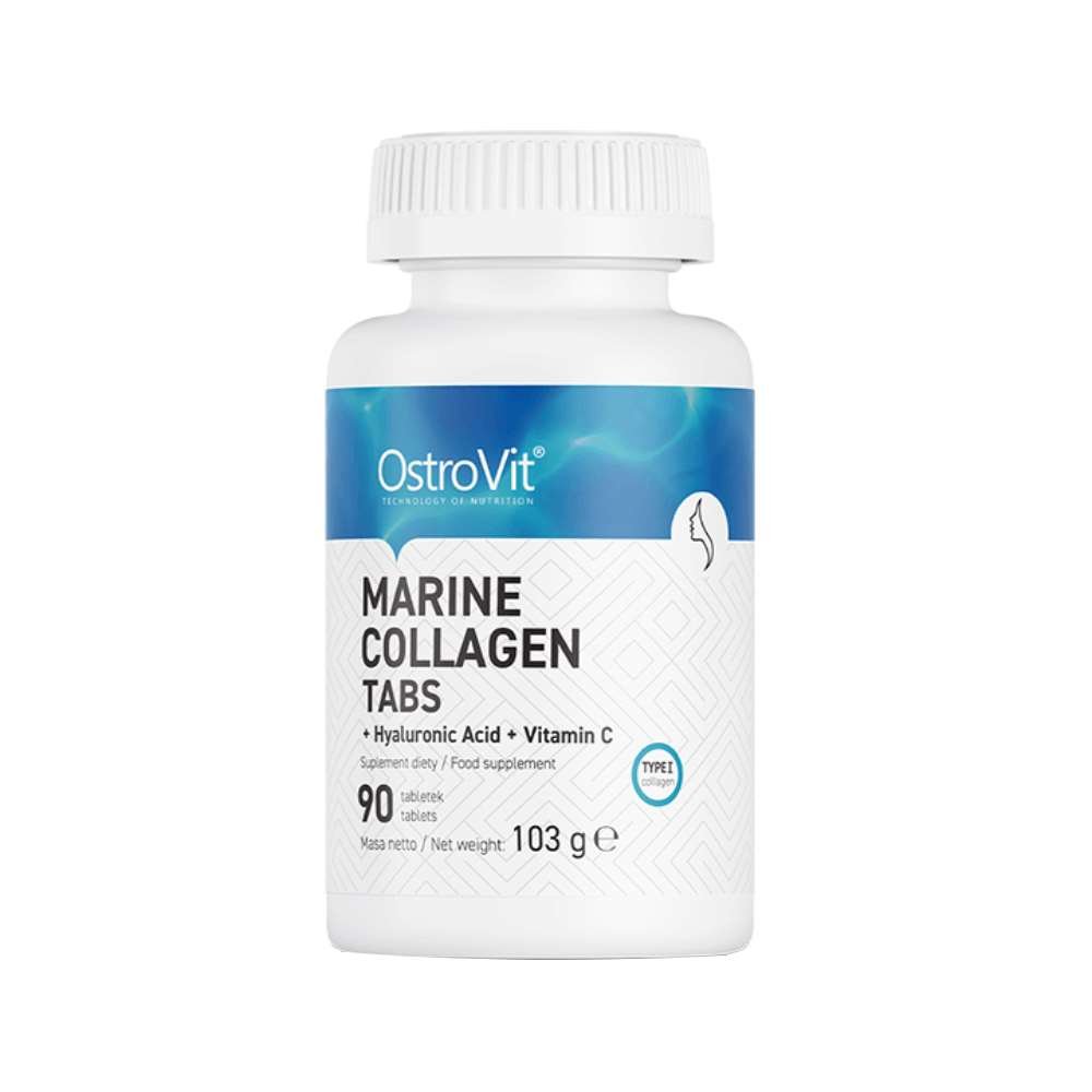ostrovit   colagen marin + acid hialuronic + vitamina c   120 capsule Colagen Marin + Acid Hialuronic + Vitamina C 90 tablete, Ostrovit, Supliment pentru piele - Nutriland