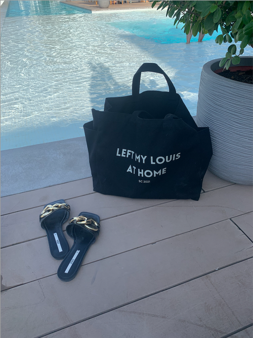 Left My Louis at Home Bag Canvas Shopper Large Black 