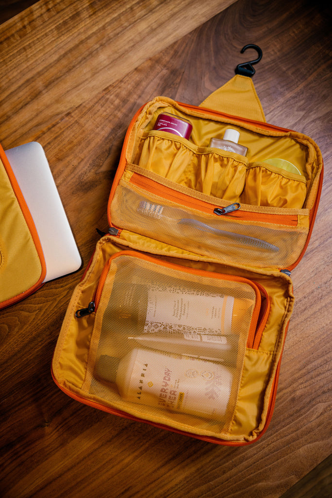 Toiletries packed like a pro with a Hanging Dopp Bag