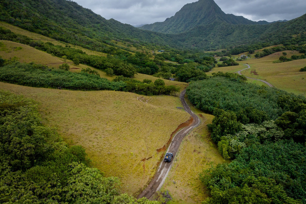 Off-roading in the mountains of Hawaii