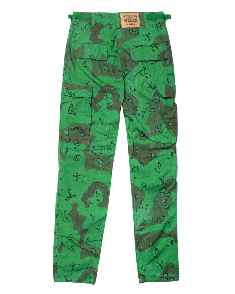 back of camouflaged pants 