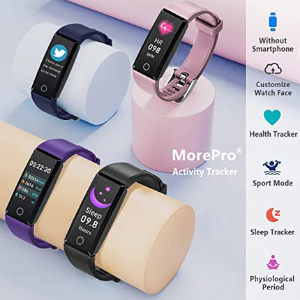 MorePro Slim Fitness Activity Tracker for Women Smartwatch M10 Black and HM08 Sliver