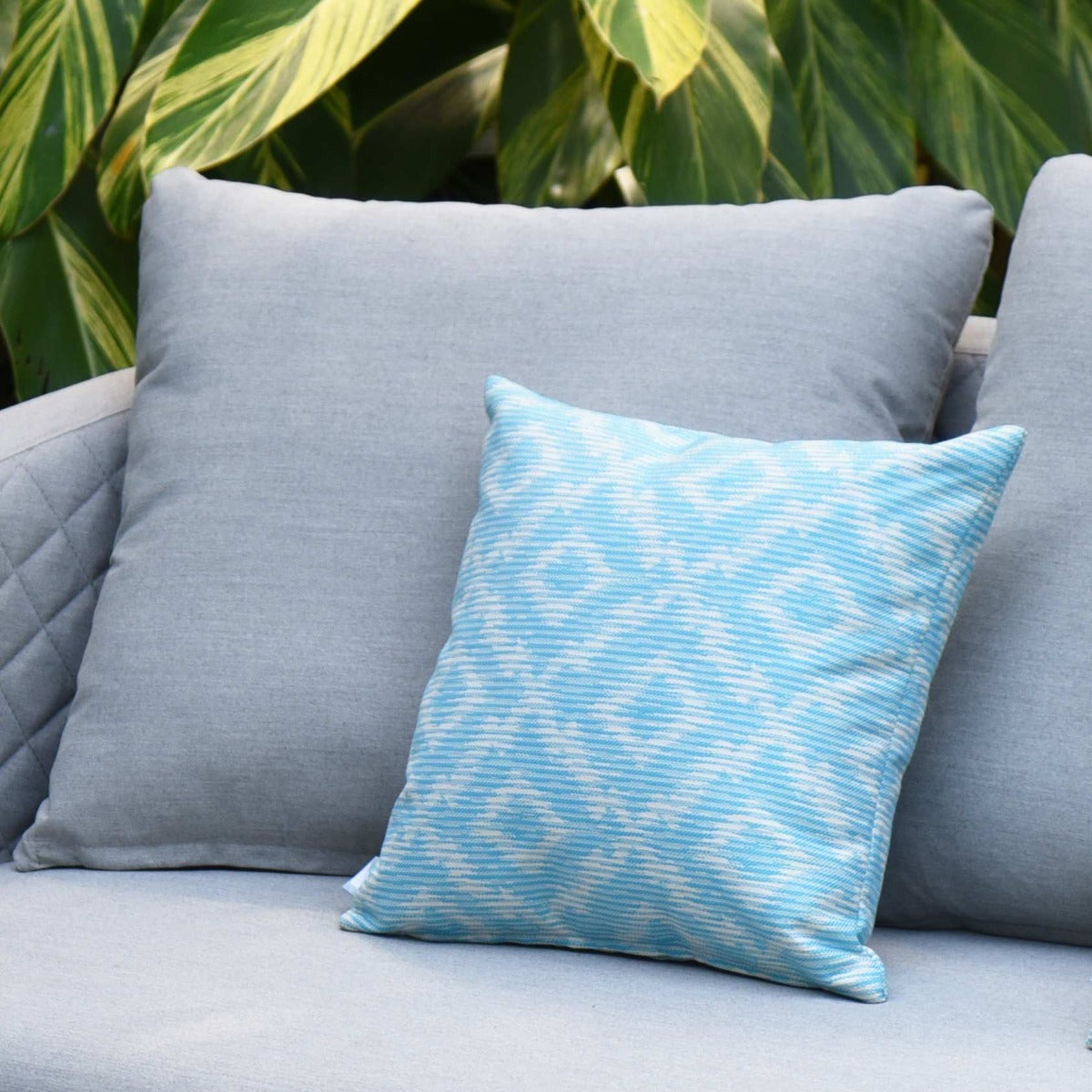 Pair of Outdoor Scatter Cushion - Santorini Blue