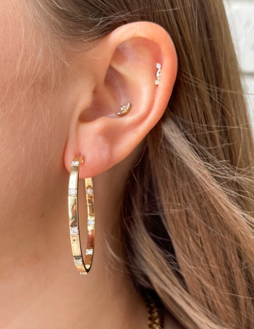 Lee Jones Collection's Diamond Ribbon Hoop Earrings