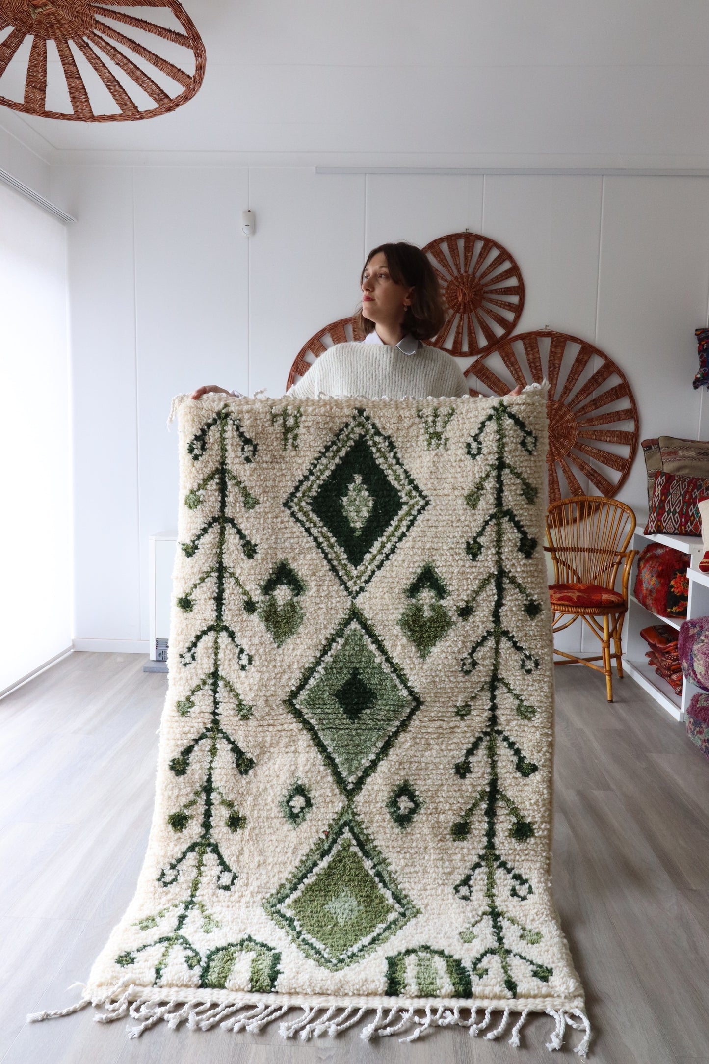 White Berber Wool Rug (286) 169x105cm
