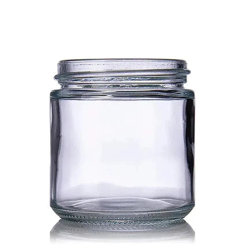 SAMPLE of 3oz Clear Glass Straight-Sided Round Jar with Black Lid - (1 Count)