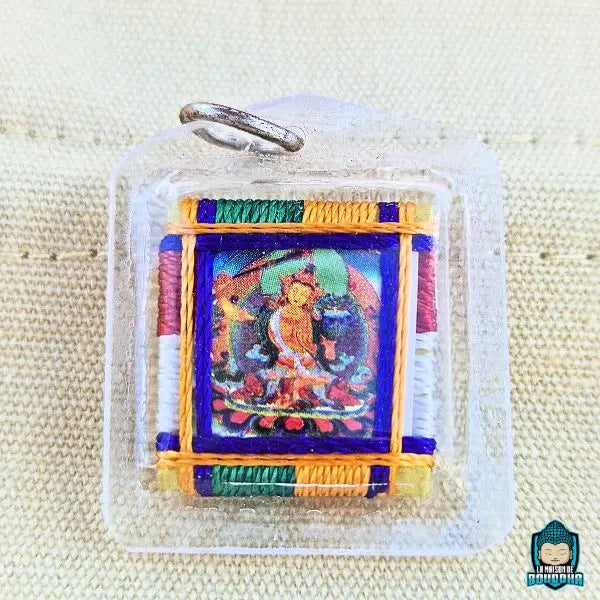 Amulette Tibetaine Sungkhor goh sung Bodhisattva Manjushri fait main et béni par les lamas au tibet