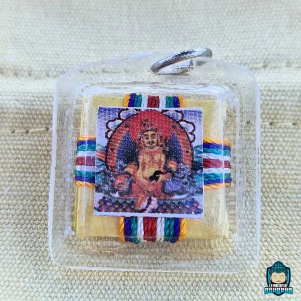 Amulette Yantra du Bouddha de fortune Tibétain Dzambhala béni par un lama au tibet