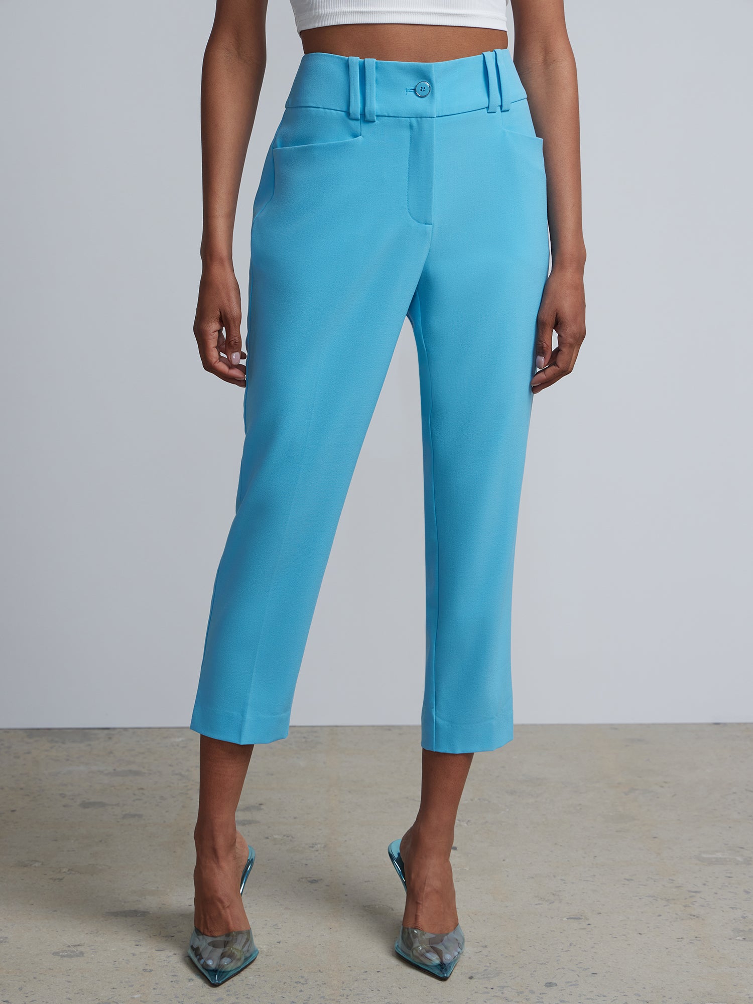 Slim Trouser Ankle Pants In Plus Size - Light Blue Heather Blue | NYDJ