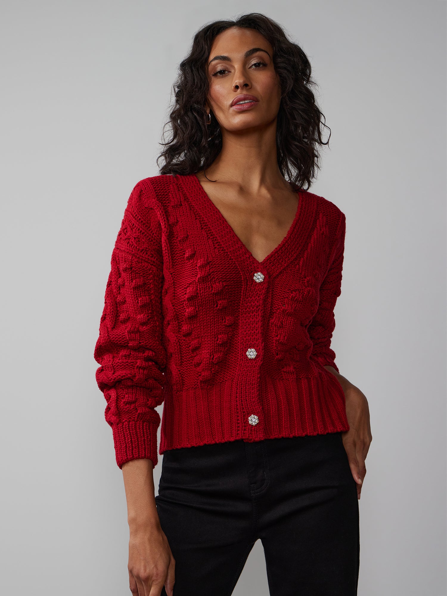 Pearl Button Cable Knit Cardigan | NY&Co