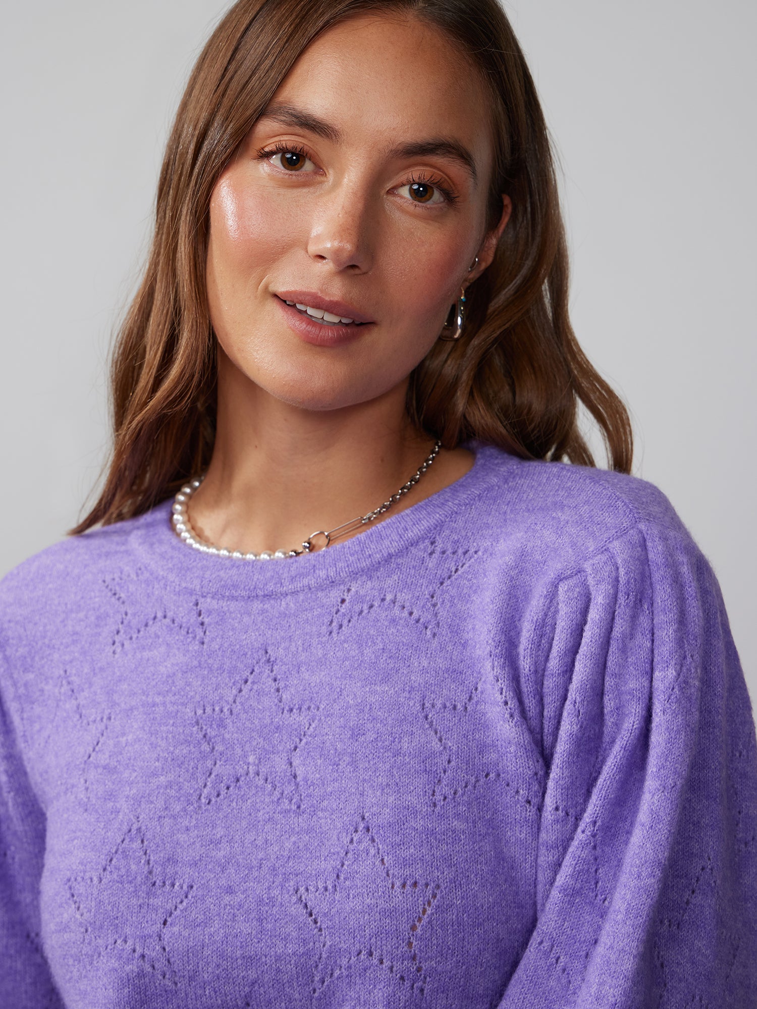 Balloon Sleeve Pointelle Star Sweater | NY&Co