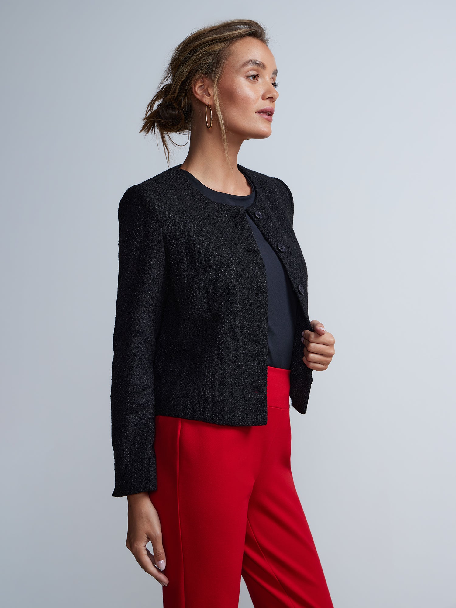Short Front Button Boucle Jacket | NY&Co