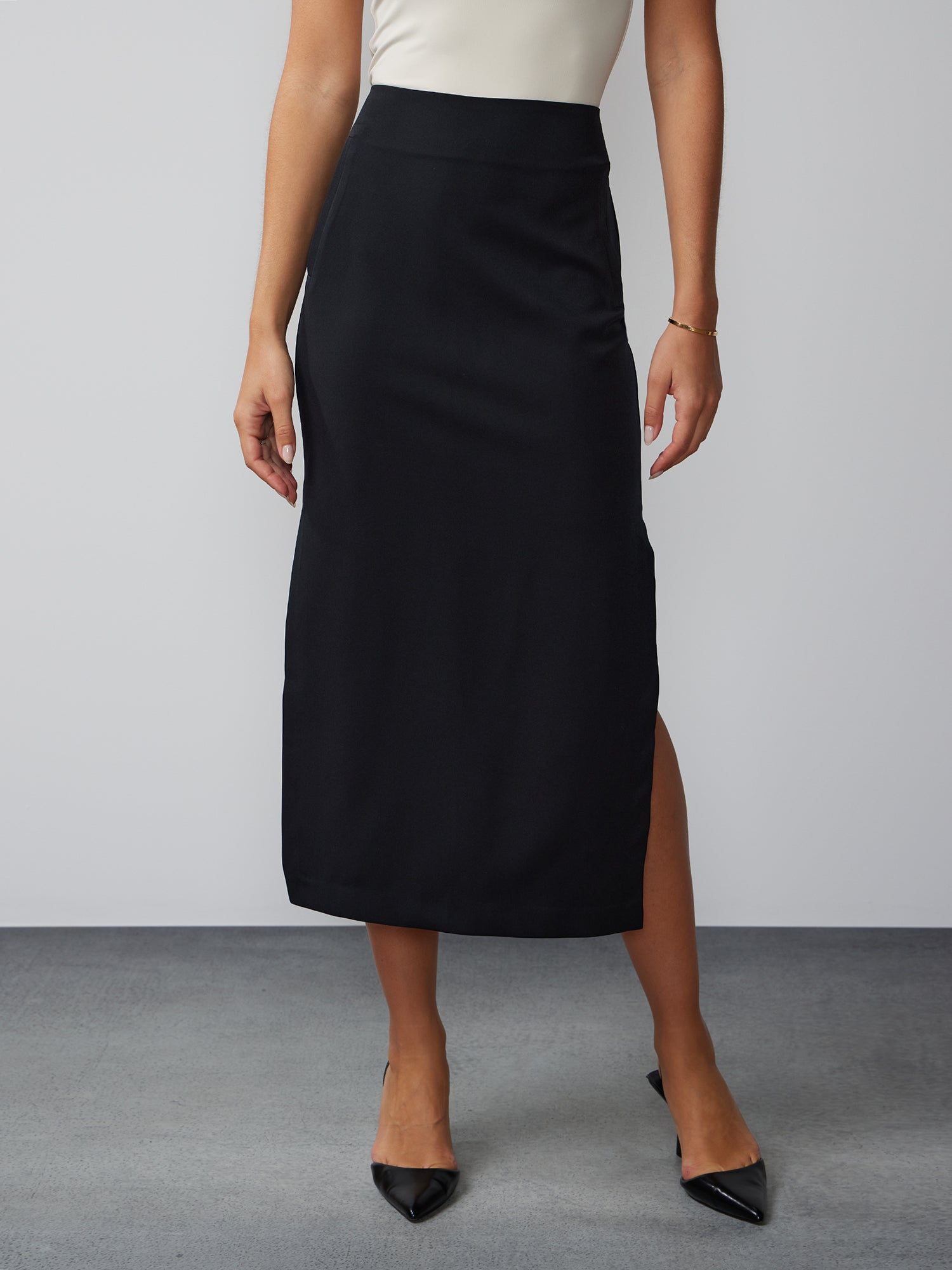 High Rise Side Slit Midi Skirt | NY&Co
