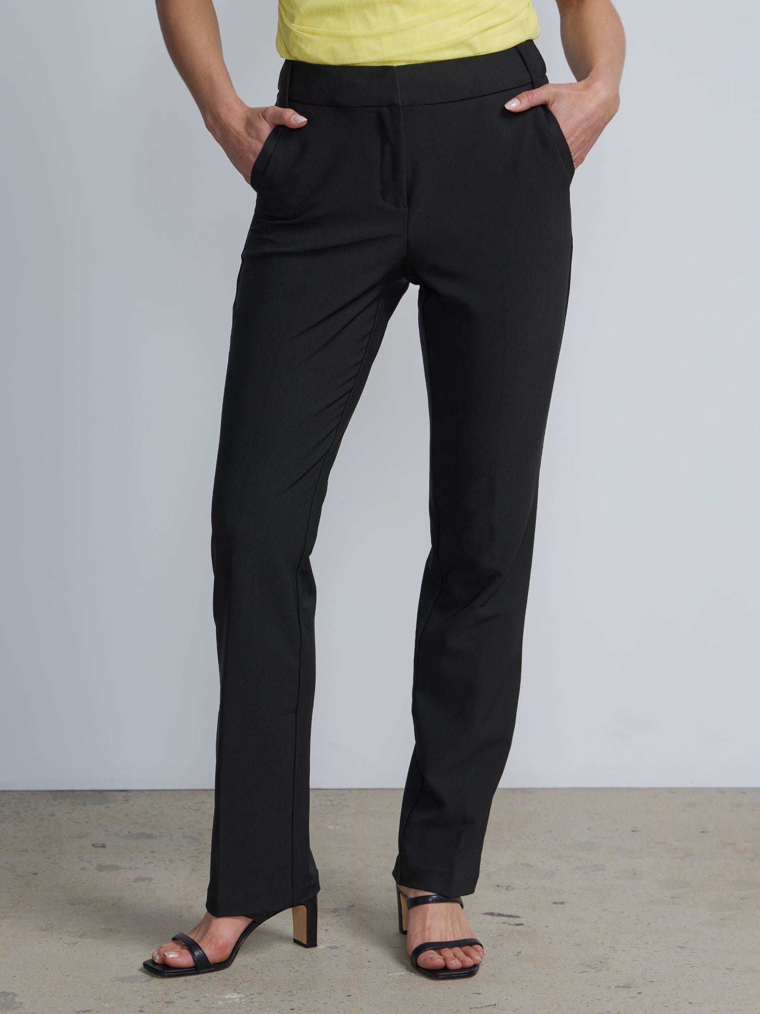 Petite High Rise Straight Leg Pant - Premium Stretch