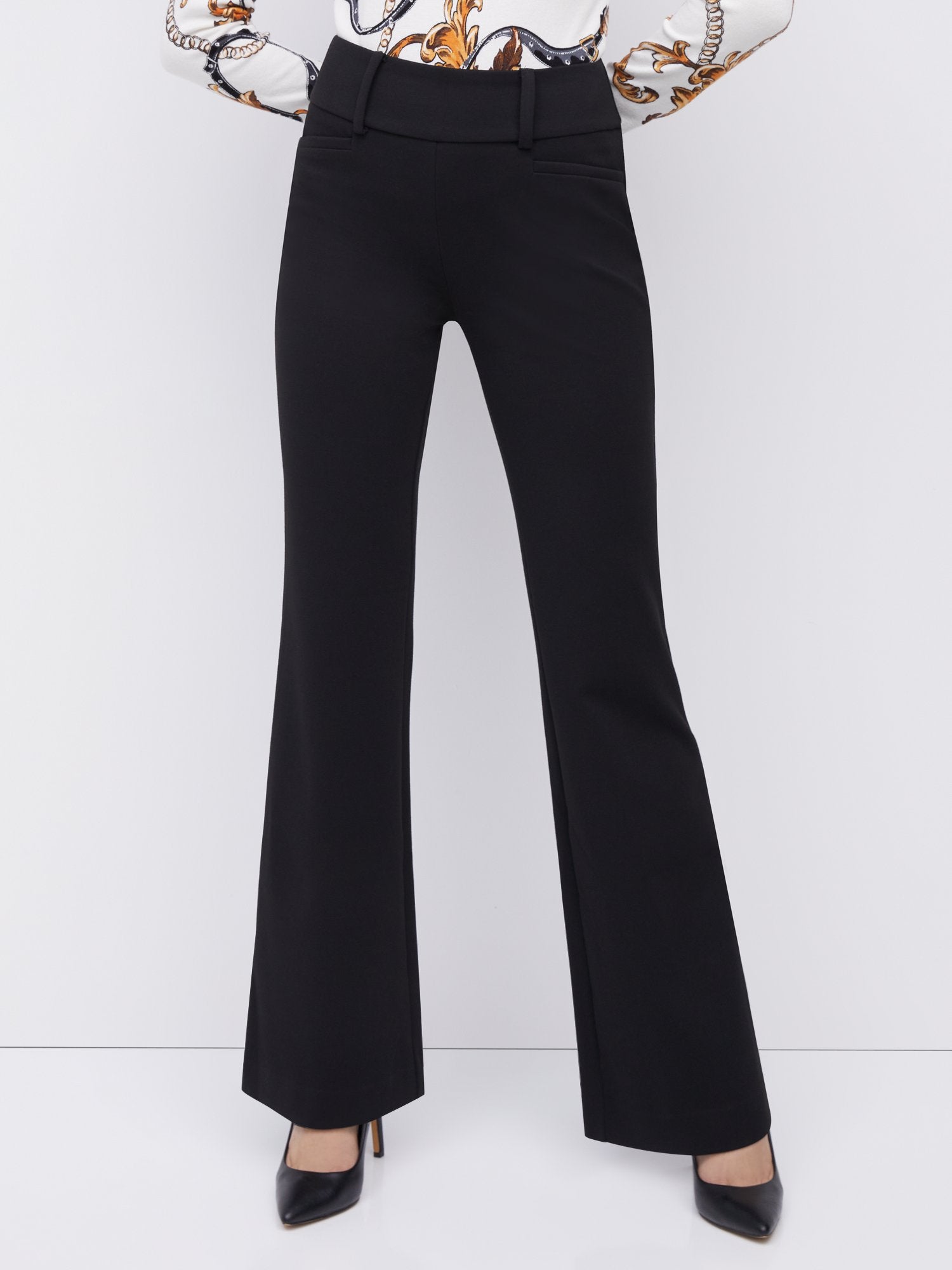 70s Black High Waisted Flared Pants - Petite Small, 26 – Flying