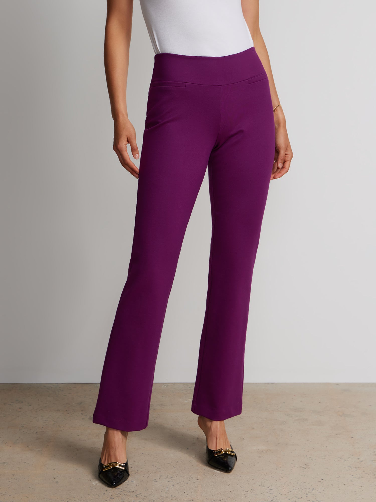 New York and Company Petite High-Waisted Bootcut Yoga Pant - ShopStyle