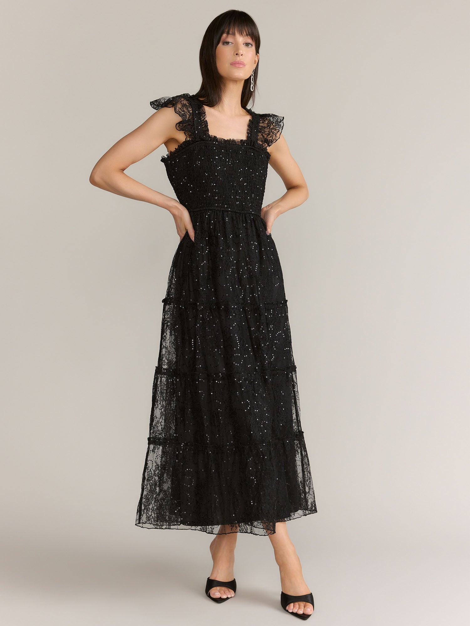 Lena Smocked Sequin Lace Dress - Brands We Love | NY&Co