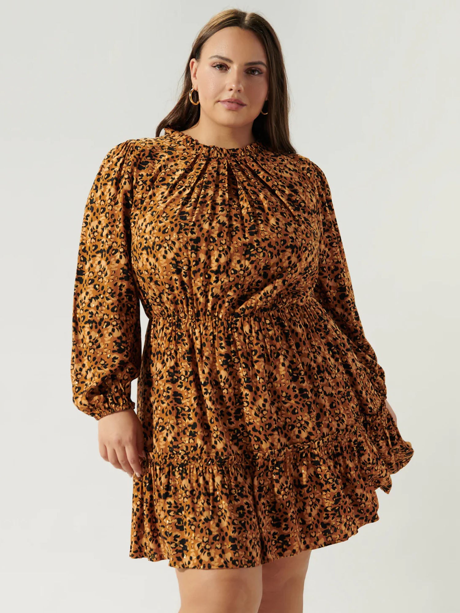 Sugarlips Plus Leopard Print Balloon Sleeve Blouson Dress - Brands We ...