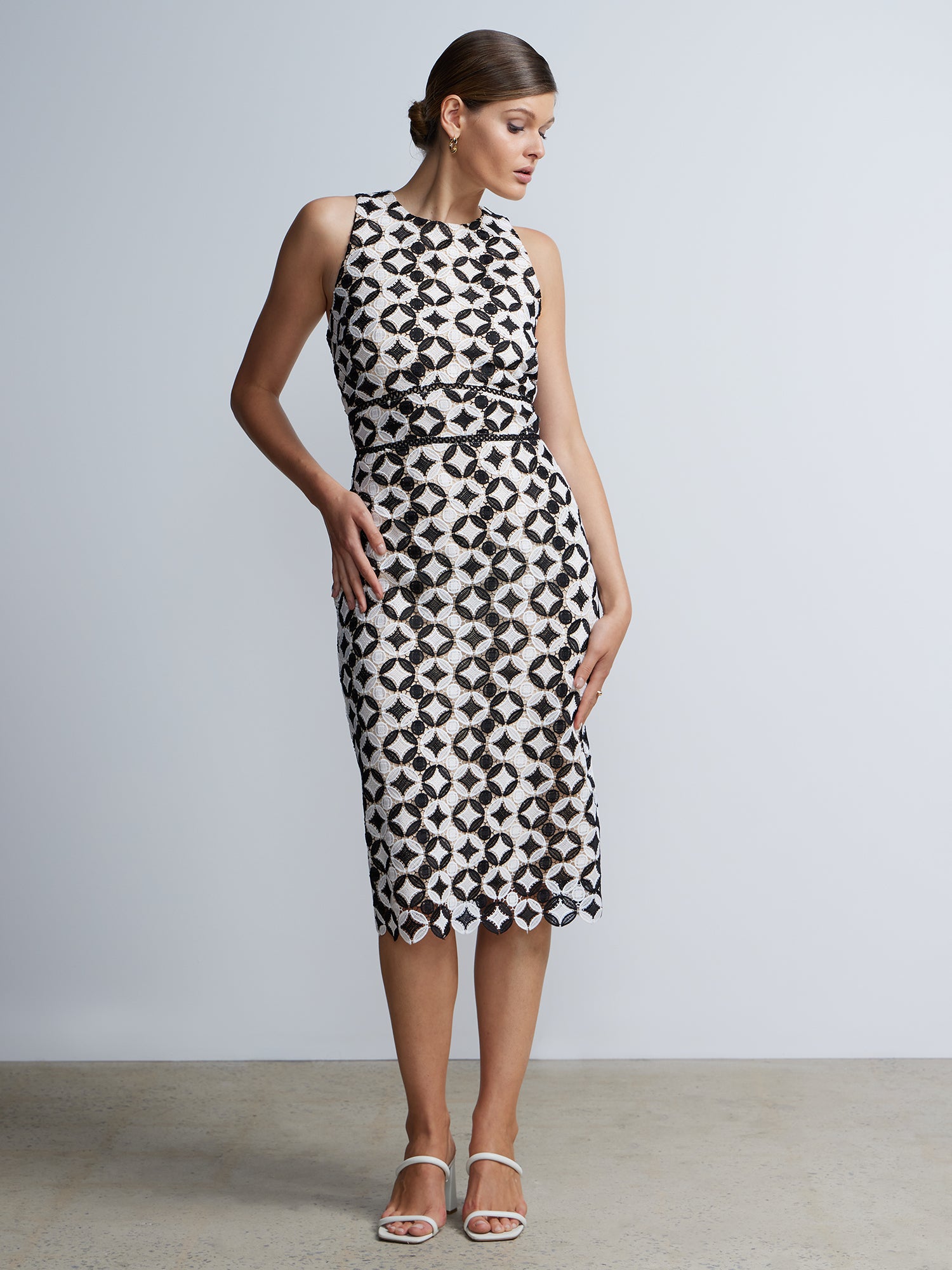 Sleeveless Lattice Waist Midi Dress | NY&Co