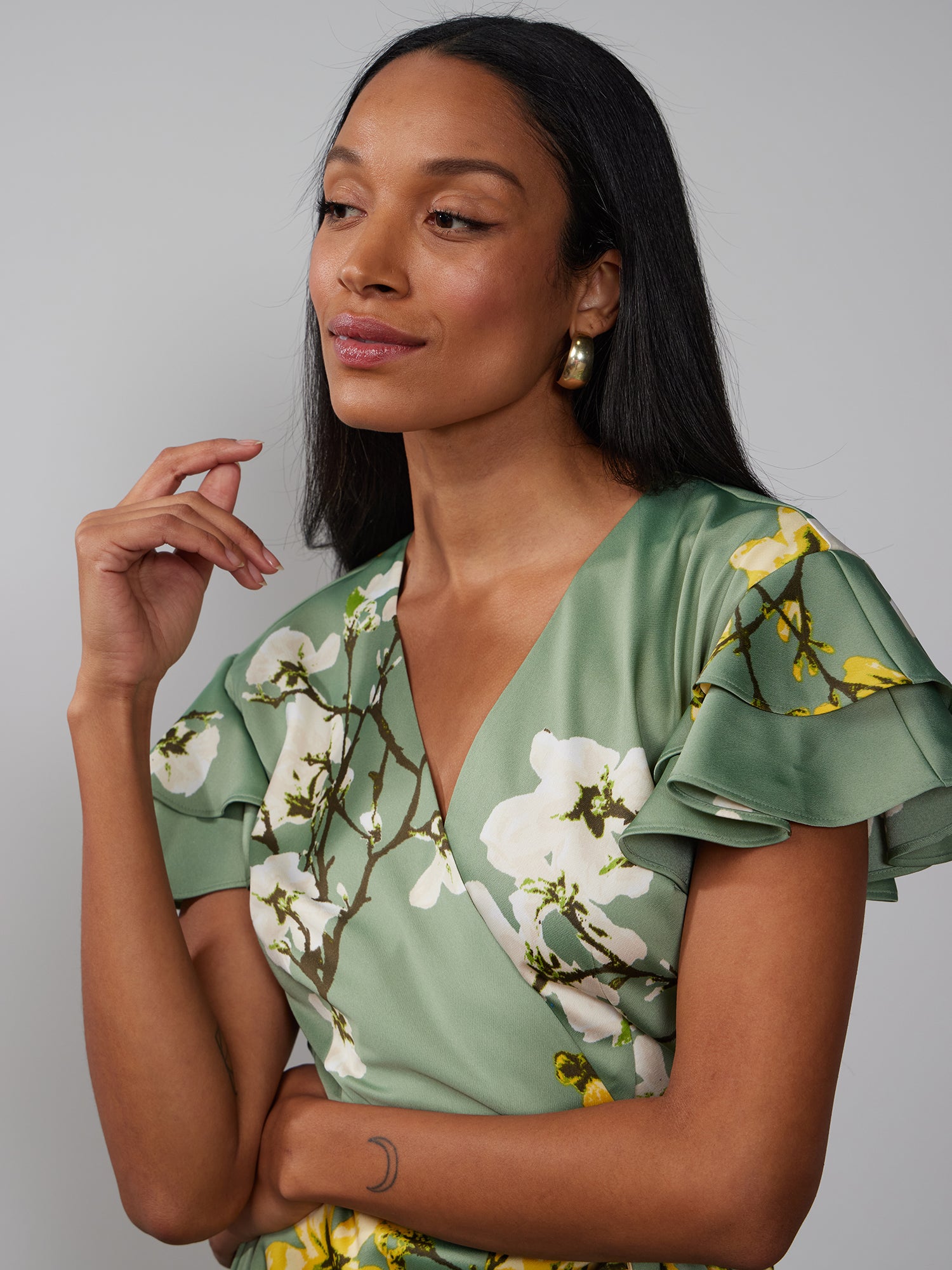 Flutter Sleeve Floral Wrap Dress | NY&Co