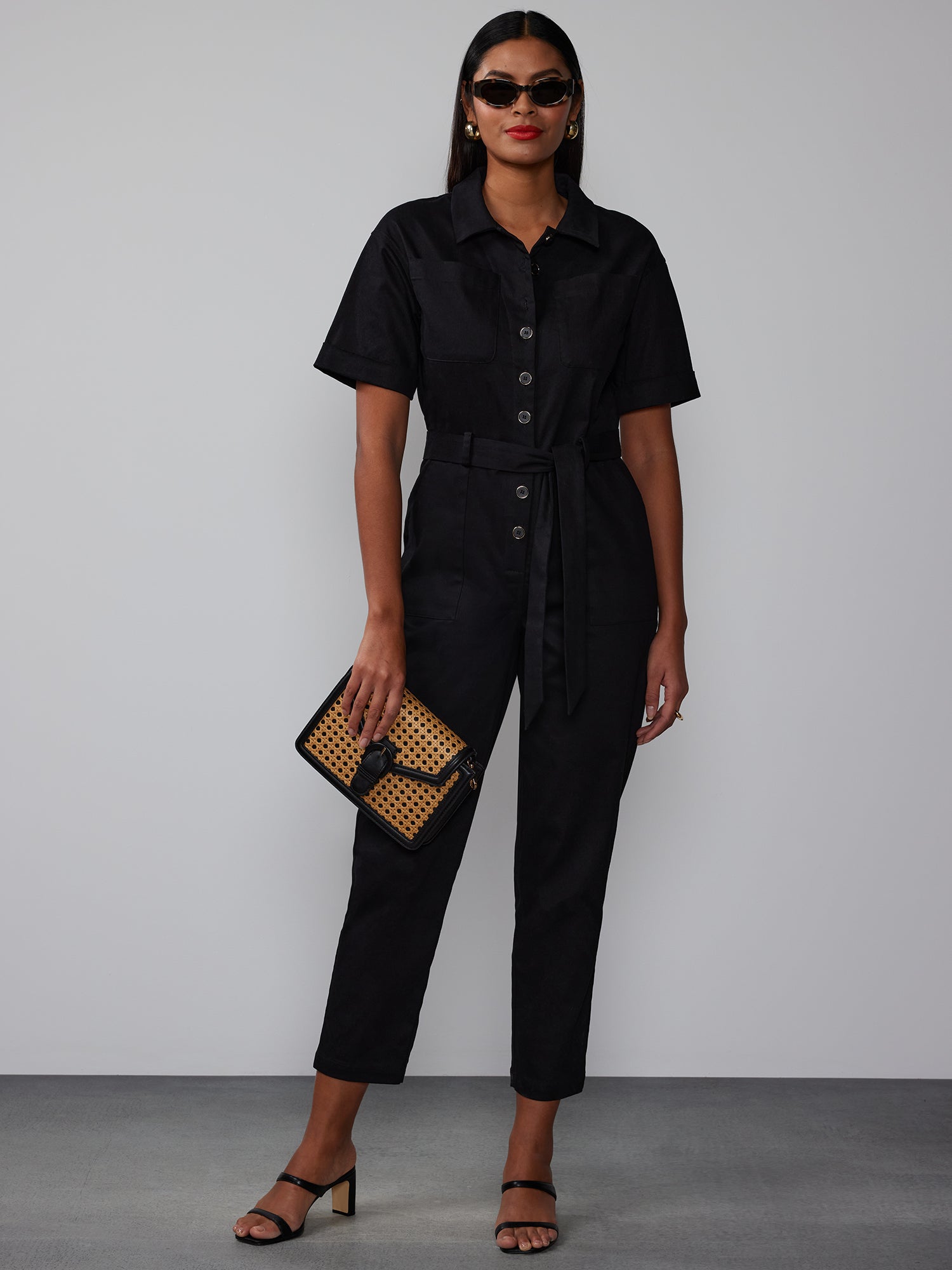Pretty Lavish cut-out tailored jumpsuit in black | ASOS
