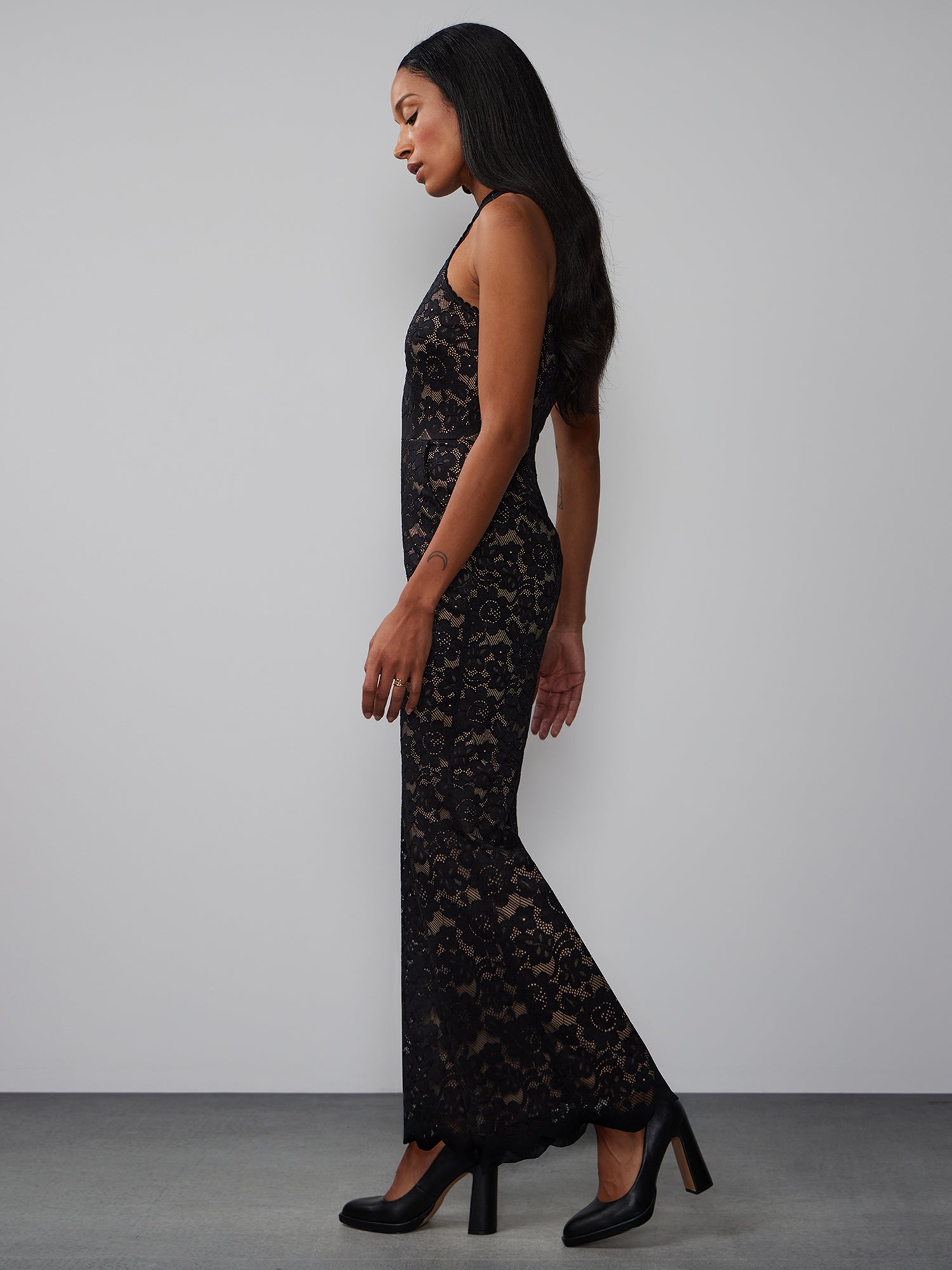 Light My Fire Cream Lace Maxi Dress