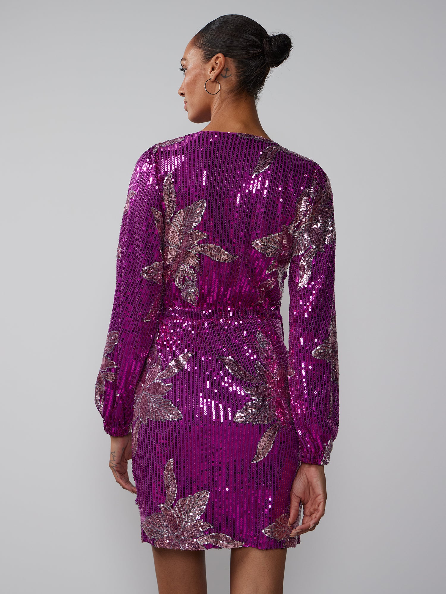 Long Sleeve Sequin Wrap Dress | NY&Co