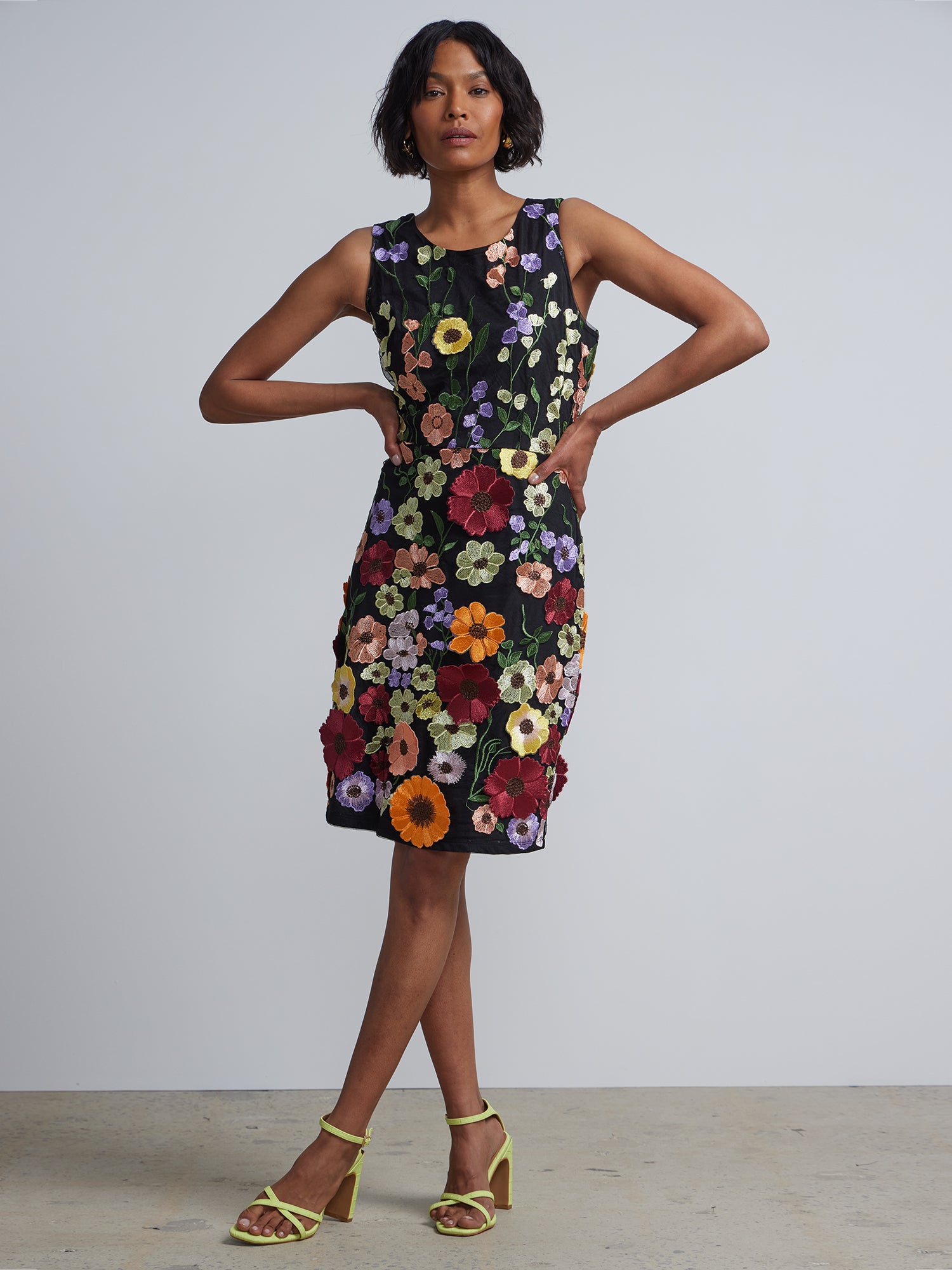 3-D Floral Sheath Dress | New York & Company