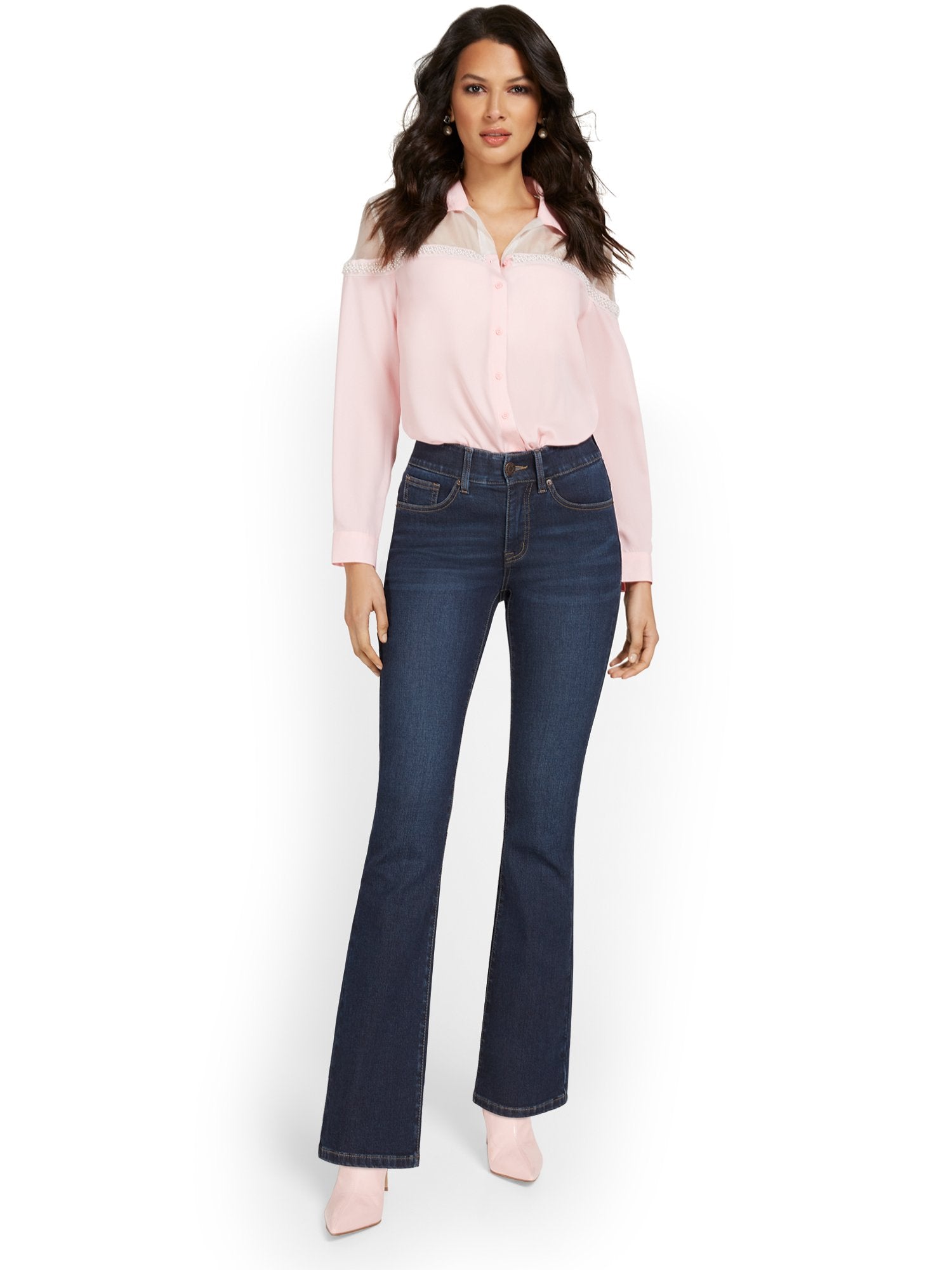 Tall Curvy High-Waisted Bootcut Jeans - Medium Wash