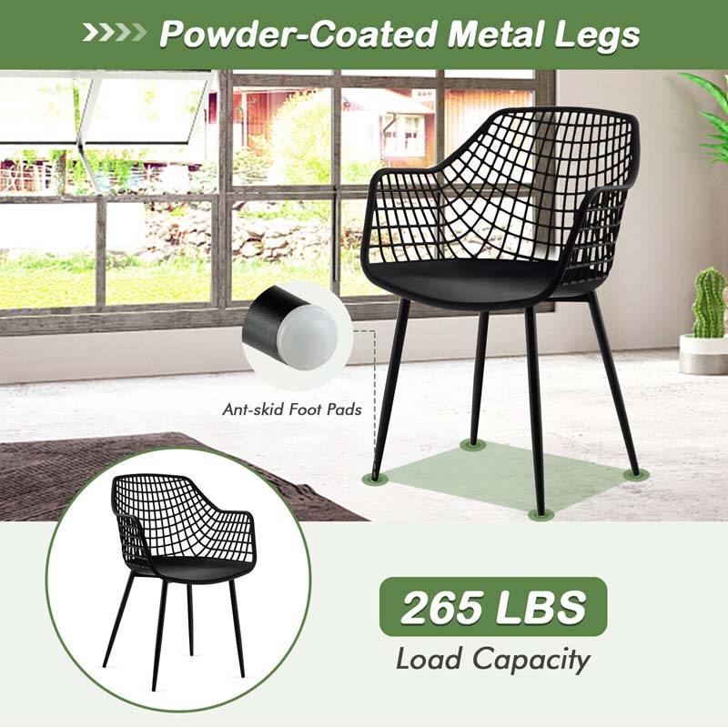 Eletriclife Set of 4 Heavy Duty Modern Dining Chair with Airy Hollow Backrest