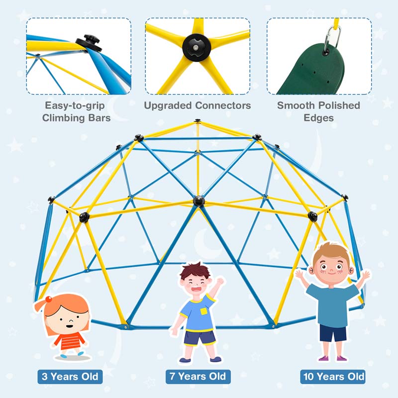 Eletriclife 10 Feet Dome Climber with Swing and 800 Lbs Load Capacity