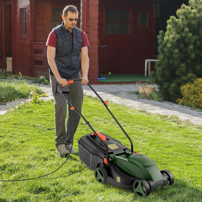 Eletriclife 10-AMP 13.5 Inch Electric Corded Lawn Mower with Collection Box