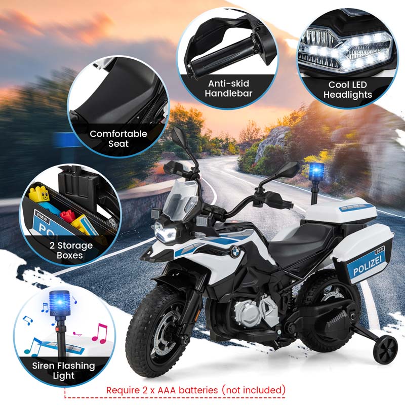 Eletriclife 12V BMW Kids Ride On Police Motorcycle with Light and Music