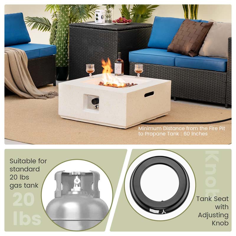 Eletriclife 28 Inches 40000 BTU Terrazzo Propane Fire Pit Table