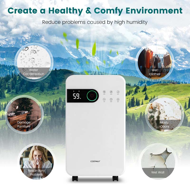 Eletriclife 32 Pints Dehumidifier for Home Basement with Sleep Mode and 24H Timer