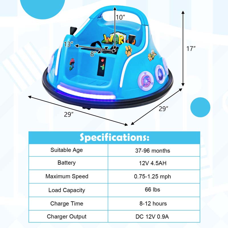 Eletriclife 12V Kids Electric Bumper Car with Remote Control
