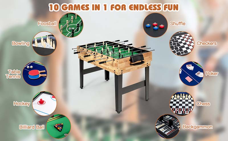 Eletriclife 10-in-1 Multi Combo Game Table Set for Home