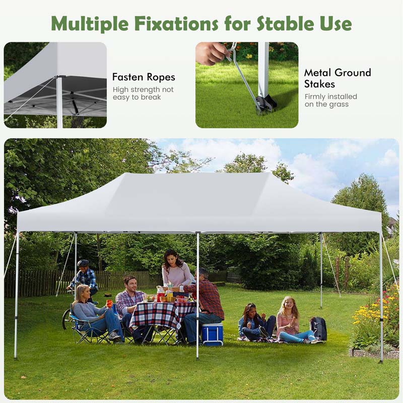 Eletriclife 10 x 20 Feet Outdoor Pop-Up Patio Folding Canopy Tent