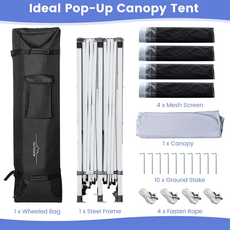 Eletriclife 10 x 20 Feet Pop up Canopy Tent with Removable Sidewalls