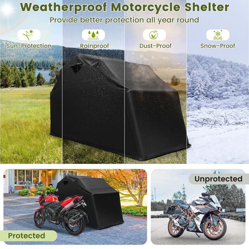 Eletriclife 11.2' x 4.5' x 6.3' Waterproof Motorbike Storage Tent Outdoor Motorcycle Shelter