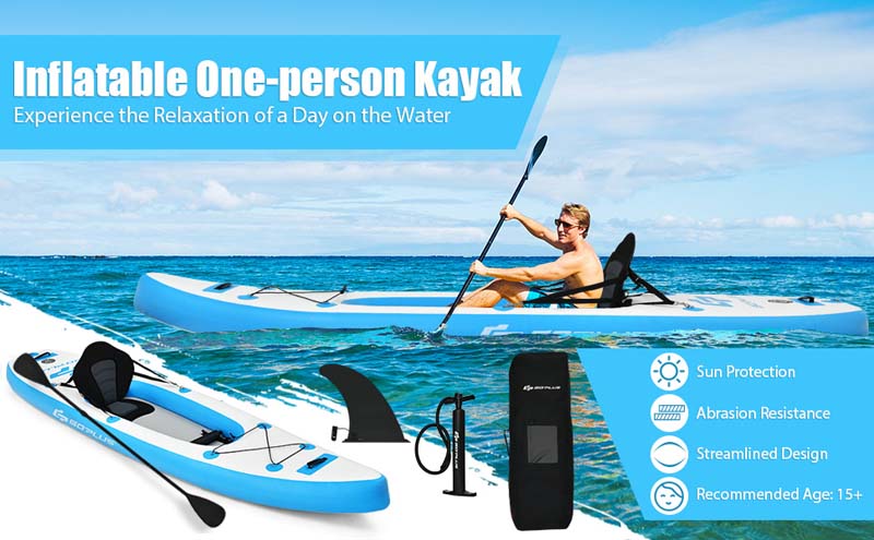 Eletriclife 11FT 1 Person Inflatable Kayak with Detachable Seat